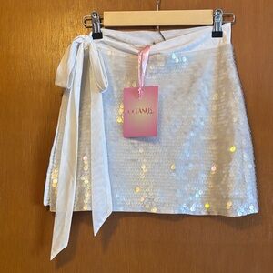 Oceanus White Sequin Swim Coverup